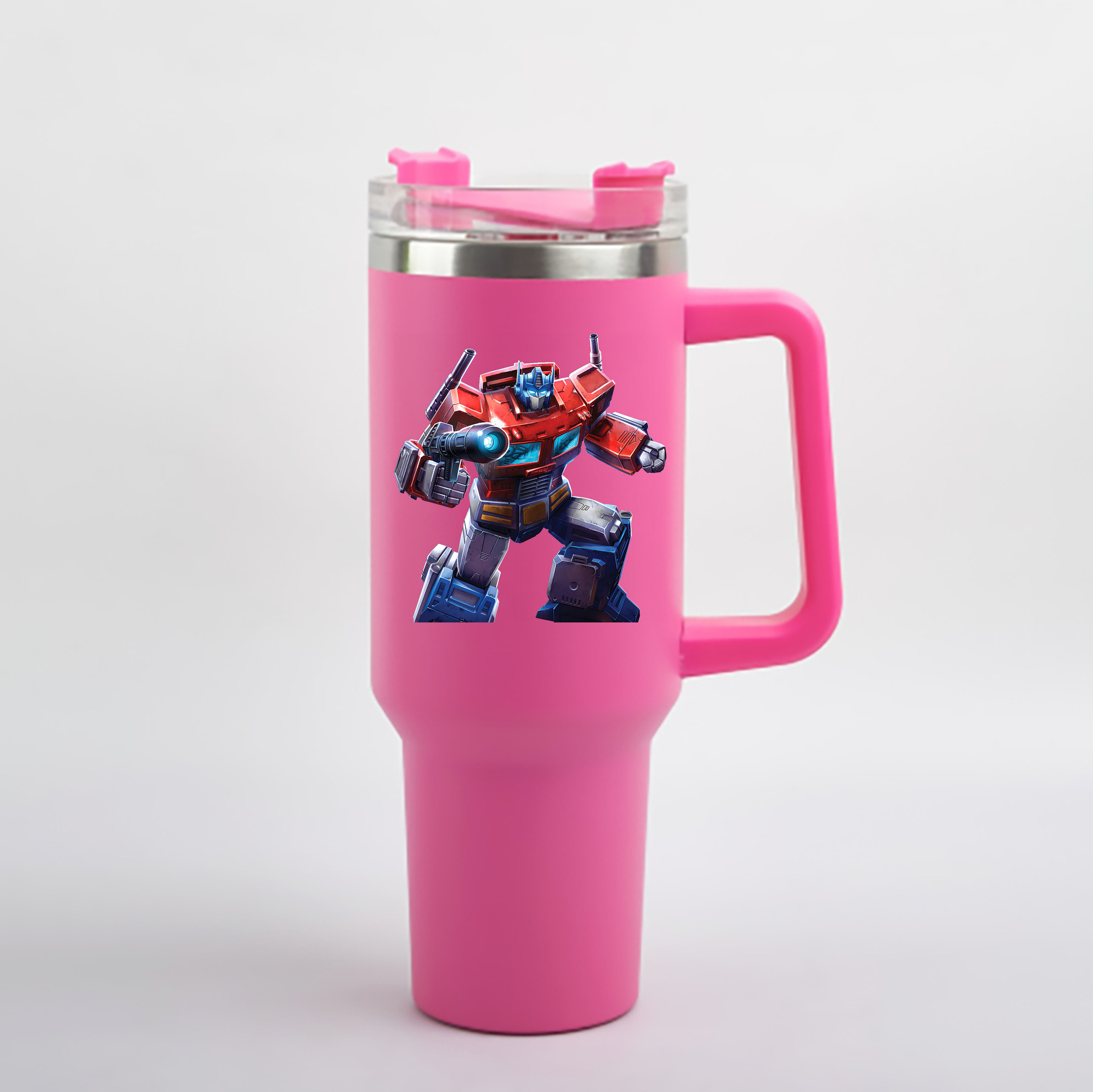 （画像用） Transformers トランスフォーマー 1200mL車用タンブラー - クリスタルステッカー（プラスチックストロー付き）